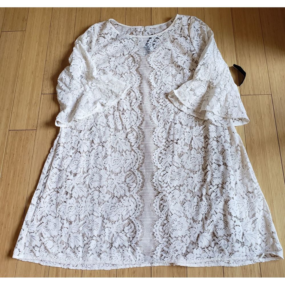 Lane Bryant White Lace Maxi Dress